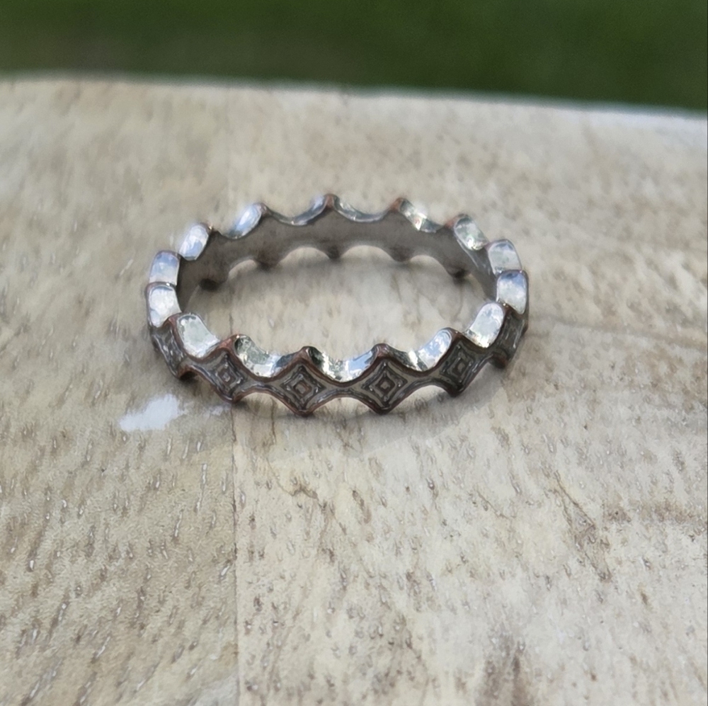 Silver Diamond Eternity Band - Picture 2 of 3